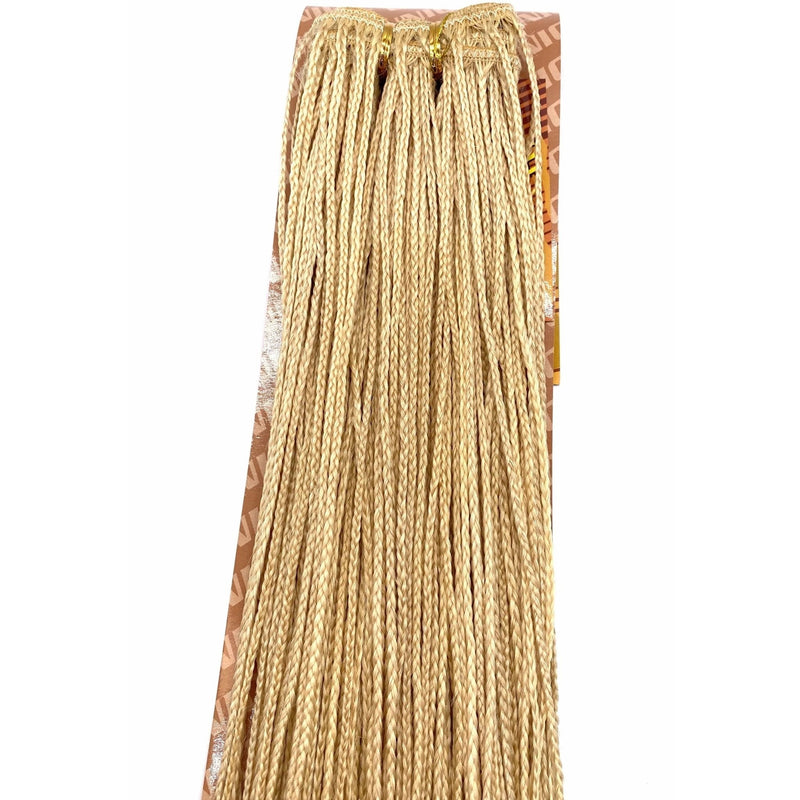VIP Extensions Unique Micro Braid 14" T1B Burgundy / 100% Human Hair Hair Extension Dark Khaki 14"