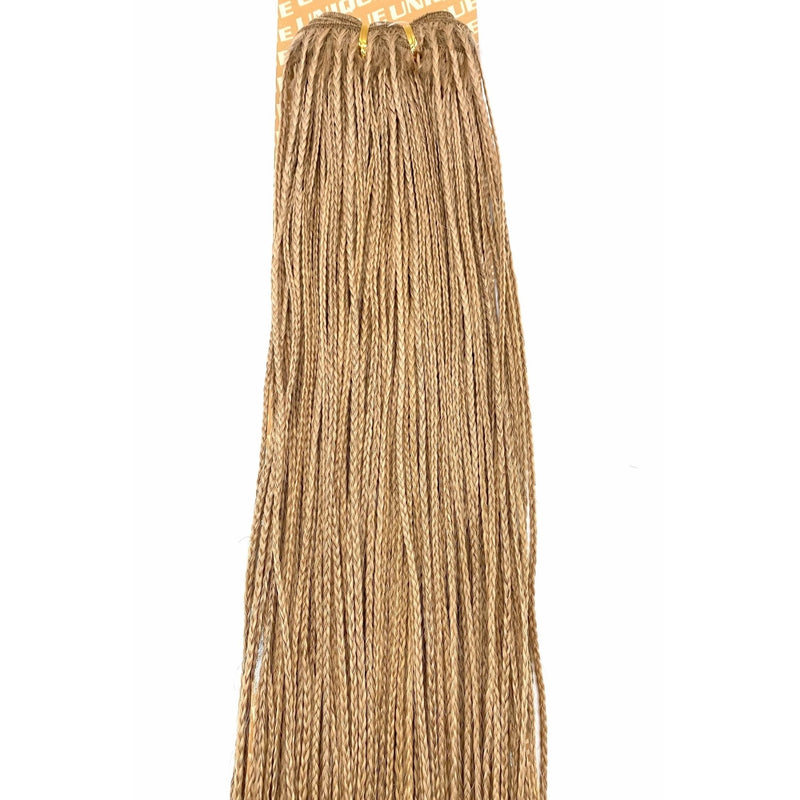 VIP Extensions Unique Micro Braid 14" T1B Burgundy / 100% Human Hair Hair Extension Dark Khaki 14"