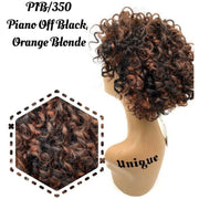 VIP Extensions Unique's 100% Human Hair Full Wig / Style "A3" Wig White Smoke P1B/350 Piano Off Black/Orange Blonde