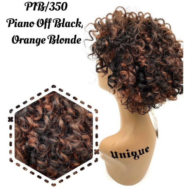 VIP Extensions Unique's 100% Human Hair Full Wig / Style "A3" Wig White Smoke P1B/350 Piano Off Black/Orange Blonde