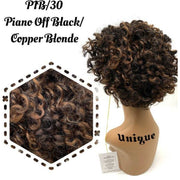 VIP Extensions Unique's 100% Human Hair Full Wig / Style "A3" Wig White Smoke P1B/30 Piano Off Black/Copper Blonde