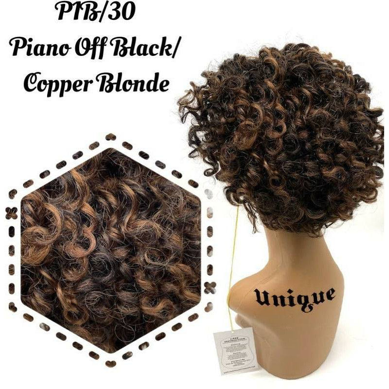 VIP Extensions Unique's 100% Human Hair Full Wig / Style "A3" Wig White Smoke P1B/30 Piano Off Black/Copper Blonde