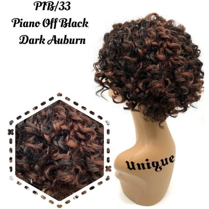 VIP Extensions Unique's 100% Human Hair Full Wig / Style "A3" Wig White Smoke P1B/33 Piano Off Black/Dark Auburn