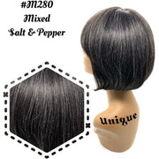 VIP Extensions Unique's 100% Human Hair Full Wig / Style "B" Wig White Smoke M280 Mixed Salt & Pepper