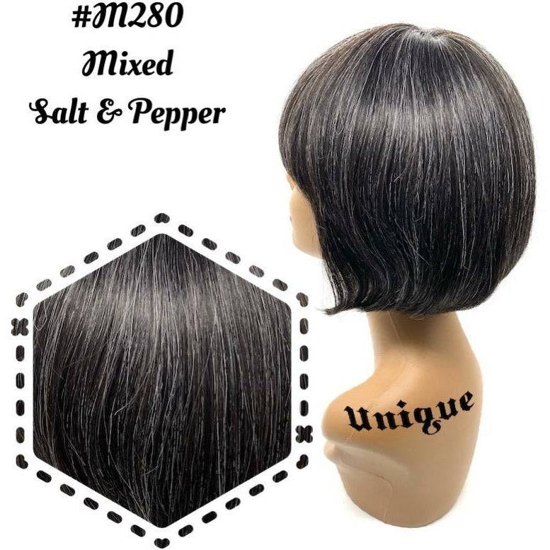 VIP Extensions Unique's 100% Human Hair Full Wig / Style "B" Wig White Smoke M280 Mixed Salt & Pepper