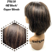 VIP Extensions Unique's 100% Human Hair Full Wig / Style "T" Wig White Smoke F1B/30 Off Black/Copper Blonde