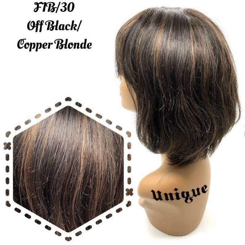 VIP Extensions Unique's 100% Human Hair Full Wig / Style "T" Wig White Smoke F1B/30 Off Black/Copper Blonde