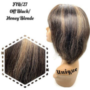 VIP Extensions Unique's 100% Human Hair Full Wig / Style "T" Wig White Smoke F1B/30 Off Black/Copper Blonde,F1B/33,P1B/350,F1B/BURG Off Black/ Burgundy,F1B/27 Off Black/Honey Blonde,F1B/350