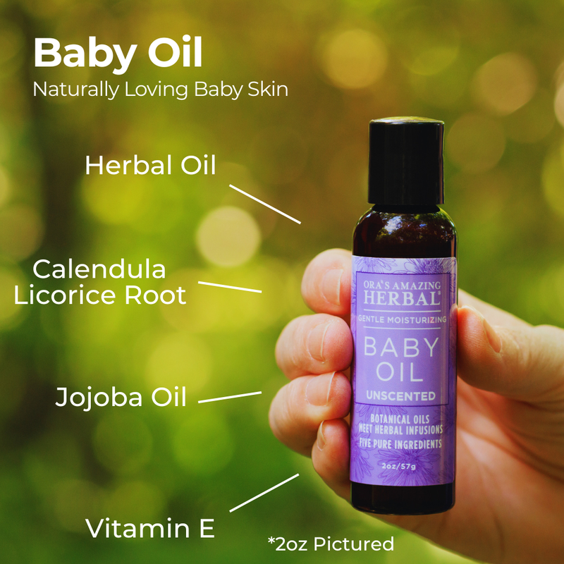 Ora's Amazing Herbal Baby Oil with Calendula and Licorice Saddle Brown 7.5 oz,2 oz
