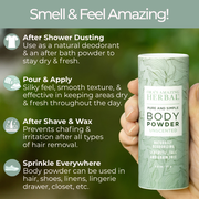 Ora's Amazing Herbal Talc Free Body Powder, Unscented Body Powder Dark Olive Green