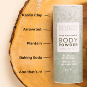 Ora's Amazing Herbal Talc Free Body Powder, Unscented Body Powder Tan