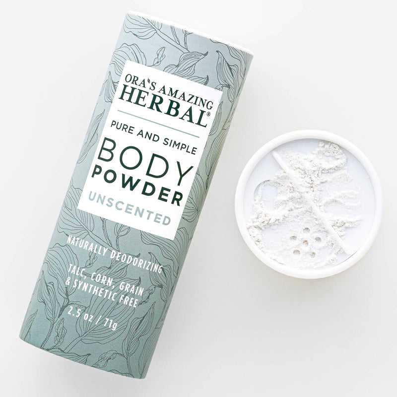 Ora's Amazing Herbal Talc Free Body Powder, Unscented Body Powder White Smoke