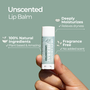 Ora's Amazing Herbal Natural Unscented Lip Balm, Fragrance Free Lip Balm Face Care Dark Sea Green