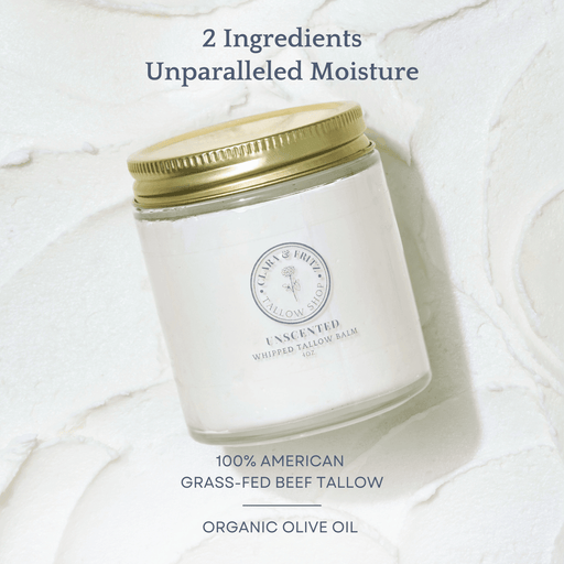 Clara & Fritz Tallow Shop Unscented Whipped Tallow Balm Lotion & Moisturizer Lavender 4 oz / Single,4 oz / 2-Pack,4 oz / 4-Pack,2 oz / Single