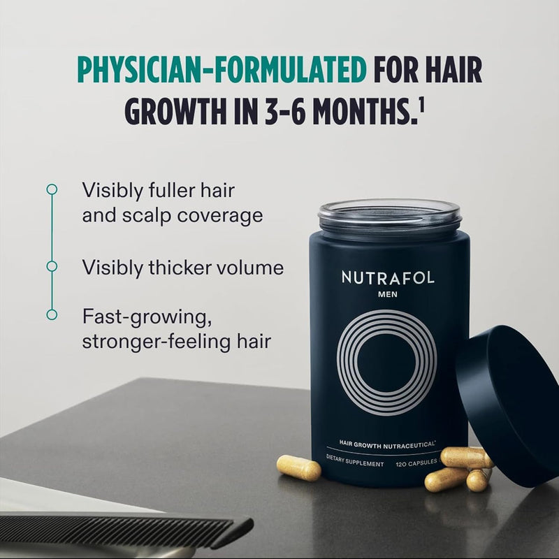 Nava Beauty Nutrafol Men's Hair Growth Supplement 3-Month Supply Light Gray