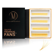 Mega Lash Academy UV - Marigold 5D Rapid Promade Fans - 600 Fans Promade Fans Light Gray 0.07 / CC / Mixed 8-9-10-11 mm,0.07 / CC / Mixed 12-13-14-15 mm