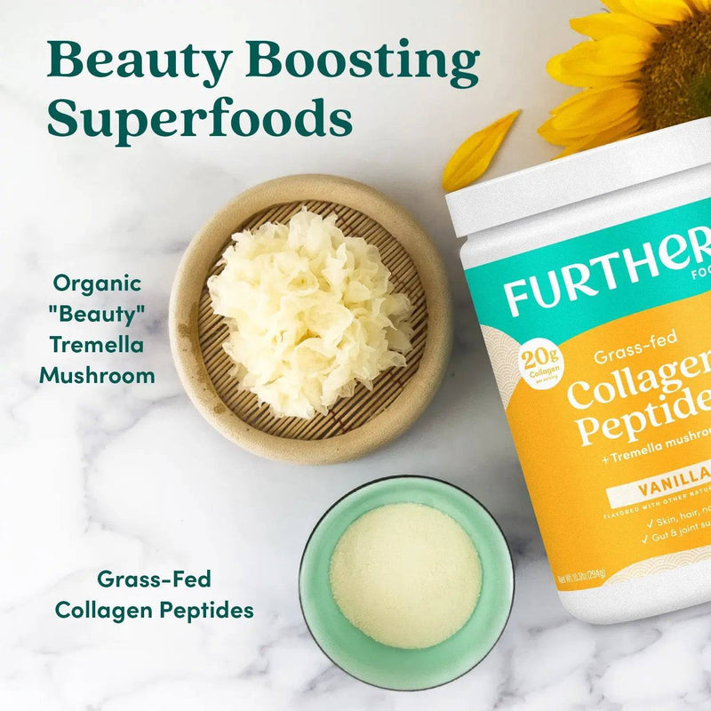 Further Food Vanilla Collagen Peptides Powder Collagen Beige 10.4 Ounce (14 SERVINGS),22 Ounce (30 SERVINGS),Stick Packets (12 ct.)