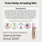 Ora's Amazing Herbal Natural Lip Balm, Herbal Infused, Vanilla White Smoke