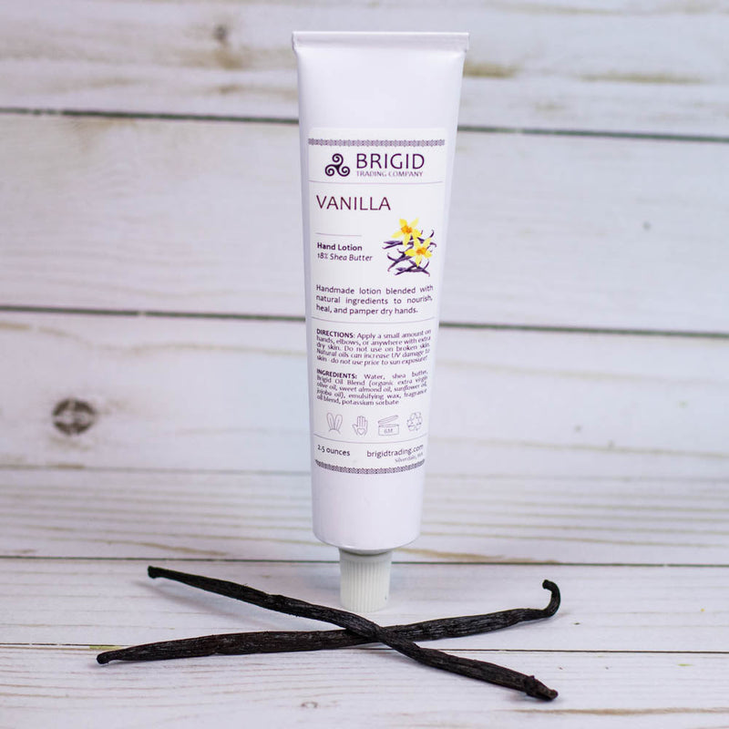 Brigid Trading Company Vanilla Natural Hand Lotion - French, Tahitian, and Madagascar Vanillas Lotion Light Gray