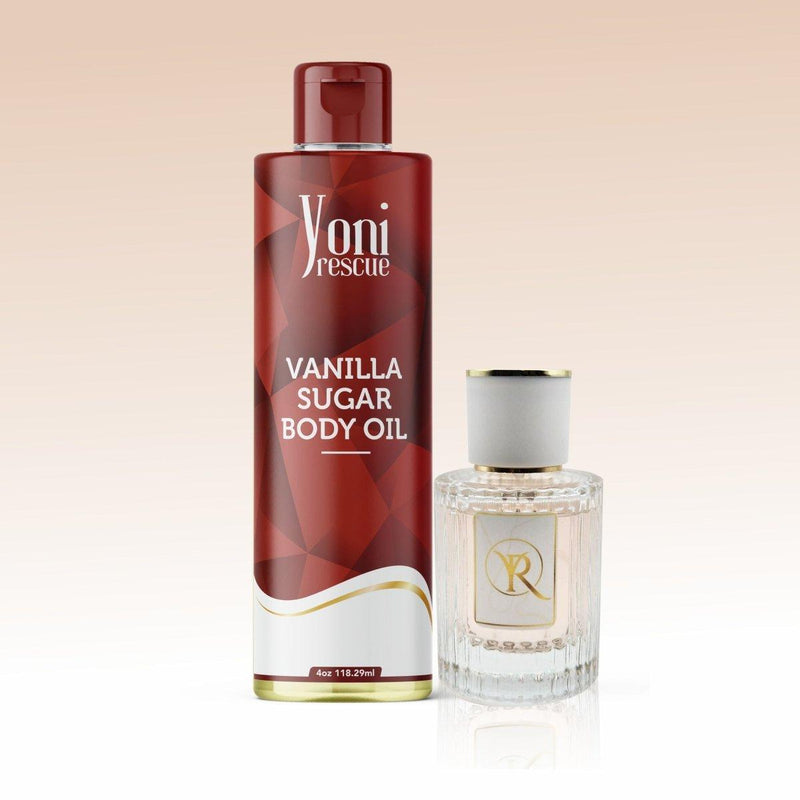 yoni rescue Vanilla Sugar 2 pc set - Body Oil + Eu De Parfum bundles White Smoke