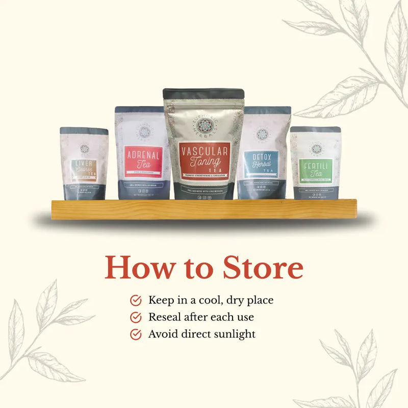 Euphoric Herbals Vascular Toning Tea Herbal Tea Seashell 30 Cup Servings