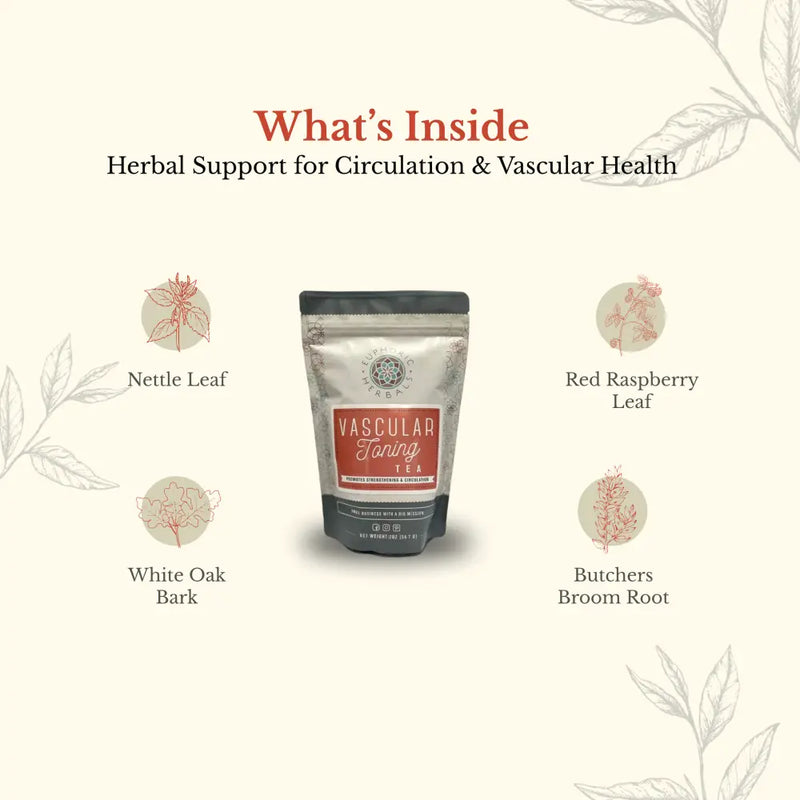 Euphoric Herbals Vascular Toning Tea Herbal Tea Seashell 30 Cup Servings