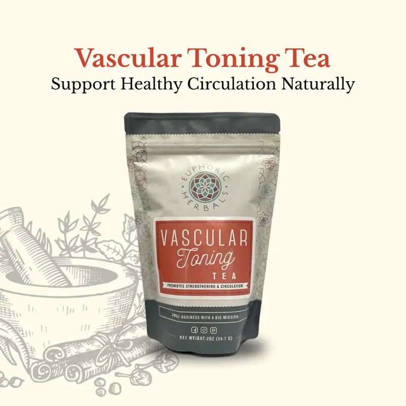 Euphoric Herbals Vascular Toning Tea Herbal Tea Seashell 30 Cup Servings