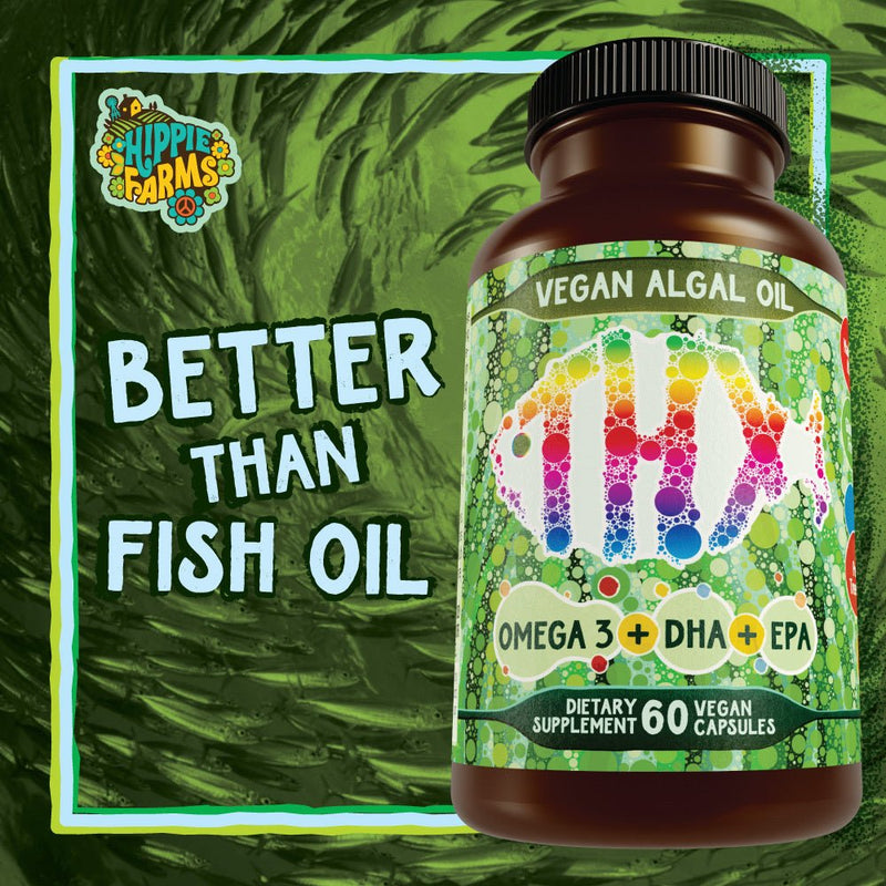 Hippie Farms Vegan Omega 3 Supplement with DHA & EPA - Next Gen Omega 3 Supplement Vitamins & Supplements Dark Slate Gray