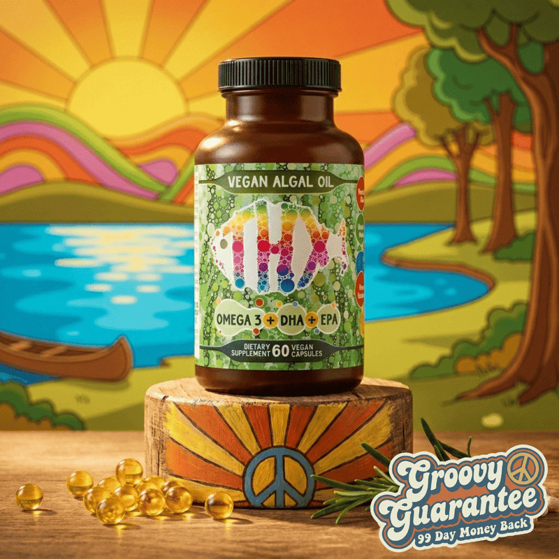 Hippie Farms Vegan Omega 3 Supplement with DHA & EPA - Next Gen Omega 3 Supplement Vitamins & Supplements Goldenrod