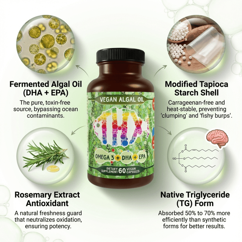 Hippie Farms Vegan Omega 3 Supplement with DHA & EPA - Next Gen Omega 3 Supplement Vitamins & Supplements White Smoke