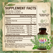 Hippie Farms Vegan Omega 3 Supplement with DHA & EPA - Next Gen Omega 3 Supplement Vitamins & Supplements Gray