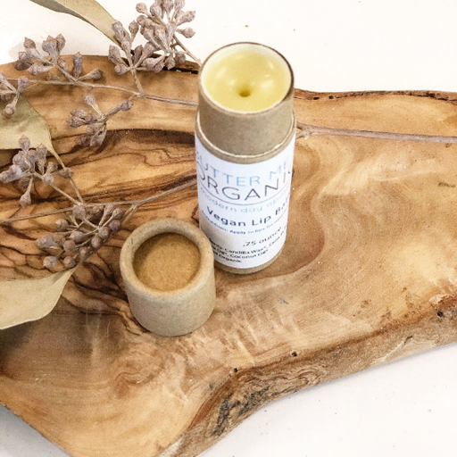 Butter Me Up Organics Organic VEGAN Lip Balm / Vegan Lip Gloss / Organic Vegan Compostable Lip Balm Face Dark Khaki