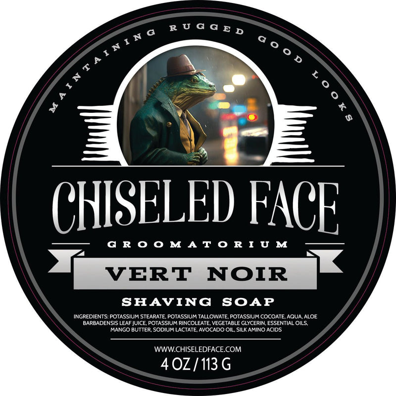 Chiseled Face Vert Noir - Shaving Soap Shaving Soap Black Full Size - 4oz
