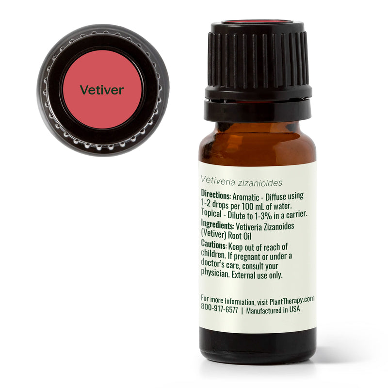 Plant Therapy Vetiver Essential Oil Essential Oil White Smoke 10 mL,30 mL