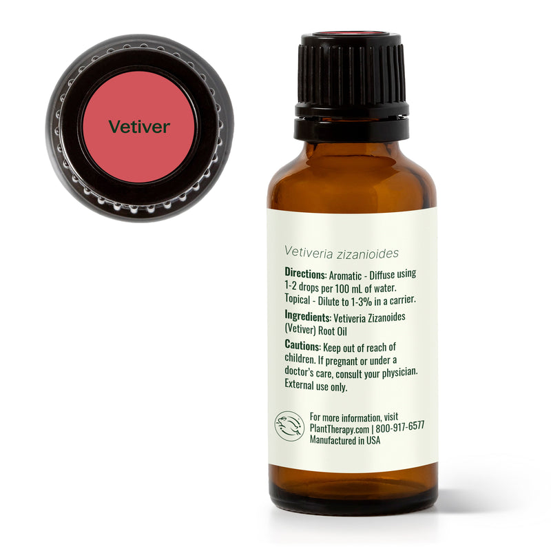 Plant Therapy Vetiver Essential Oil Essential Oil White Smoke 10 mL,30 mL