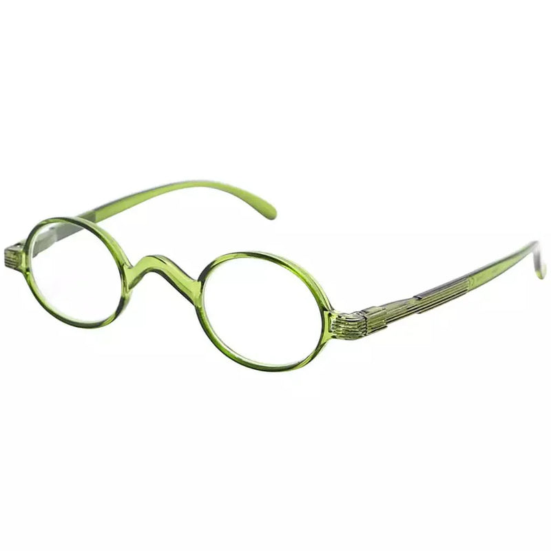 eyekeeper.com Vintage Small Oval Reading Glasses R077 Eyeglasses White Smoke Green / without magnification,Green / +0.50,Green / +0.75,Green / +1.00,Green / +1.25,Green / +1.50,Green / +1.75,Green / +2.00,Green / +2.50,Green / +2.75,Green / +3.00,Green / +3.50,Green / +4.00