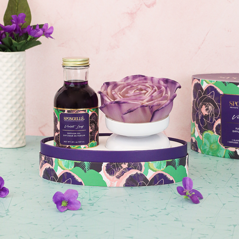 Spongellé Violet Leaf | Private Reserve Diffuser Home Fragrance Light Gray