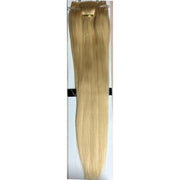 VIP Extensions VIP BandX Halo / Silky Straight 18" with Clip Hair Extension Sienna 1 Jet Black,1B Off Black,2 Dark Brown,4 Medium Brown,6 Light Brown,8 Ash Brown,10,16,22,24,27,30 Light Auburn,35,613 Bleach Blonde,18/22 Ash Blonde Highlight  Blonde,22/33D,27/613 Honey Blonde Highlight Bleach Blonde,26,130,33,350,P4/27 Chocolate Brown to