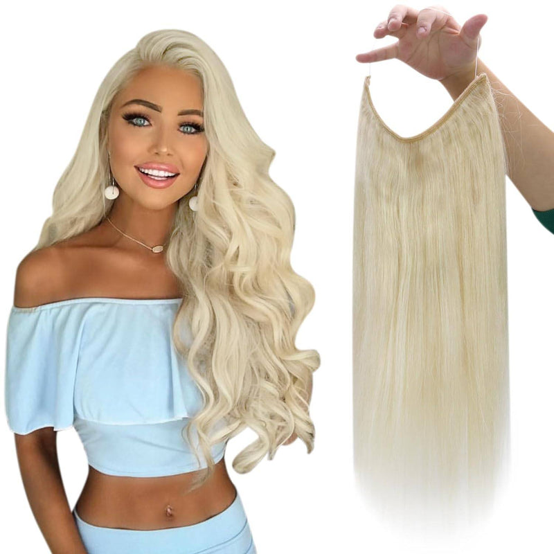 VIP Extensions VIP BandX Halo / Silky Straight 18" with Clip Hair Extension White Smoke 1001