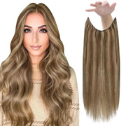 VIP Extensions VIP BandX Halo / Silky Straight 18" with Clip Hair Extension White Smoke 1 Jet Black,1B Off Black,2 Dark Brown,4 Medium Brown,6 Light Brown,8 Ash Brown,10,16,22,24,27,30 Light Auburn,35,613 Bleach Blonde,18/22 Ash Blonde Highlight  Blonde,22/33D,27/613 Honey Blonde Highlight Bleach Blonde,26,130,33,350,P4/27 Chocolate Brown to