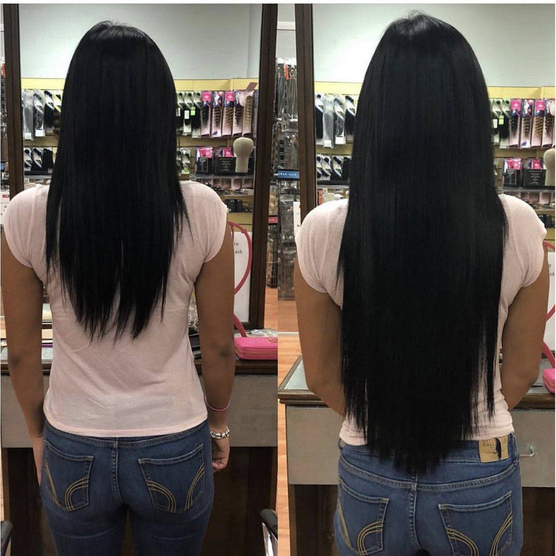 VIP Extensions VIP BandX Halo / Silky Straight 24" with Clip Hair Extension Black #1 Jet Black,#1B Off Black,#2 Dark Brown,#4 Midnight Brown,#6 Chesnutt Brown,#8 Light Golden Brown,#613 Platinum Blonde,613/12  Ash Blonde Brown Mix Bleach Blonde,#613/27 Strawberry Blonde,14/22,P8/22,P4/27,99J,14,33,14/24,1001,GREY