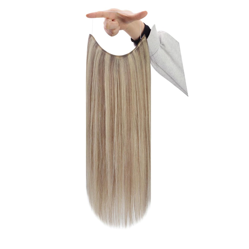 VIP Extensions VIP BandX Halo / Silky Straight 24" with Clip Hair Extension White Smoke #1 Jet Black,#1B Off Black,#2 Dark Brown,#4 Midnight Brown,#6 Chesnutt Brown,#8 Light Golden Brown,#613 Platinum Blonde,613/12  Ash Blonde Brown Mix Bleach Blonde,#613/27 Strawberry Blonde,14/22,P8/22,P4/27,99J,14,33,14/24,1001,GREY
