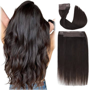 VIP Extensions VIP BandX Halo / Silky Straight 24" with Clip Hair Extension White Smoke #1 Jet Black,#1B Off Black,#2 Dark Brown,#4 Midnight Brown,#6 Chesnutt Brown,#8 Light Golden Brown,#613 Platinum Blonde,613/12  Ash Blonde Brown Mix Bleach Blonde,#613/27 Strawberry Blonde,14/22,P8/22,P4/27,99J,14,33,14/24,1001,GREY