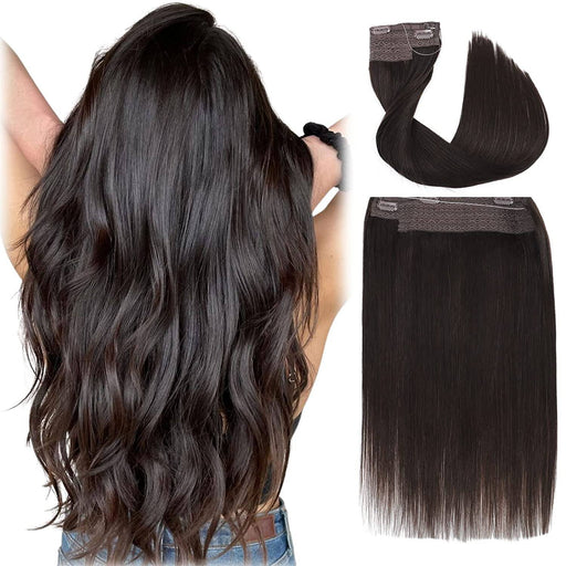 VIP Extensions VIP BandX Halo / Silky Straight 24" with Clip Hair Extension White Smoke #1 Jet Black,#1B Off Black,#2 Dark Brown,#4 Midnight Brown,#6 Chesnutt Brown,#8 Light Golden Brown,#613 Platinum Blonde,613/12  Ash Blonde Brown Mix Bleach Blonde,#613/27 Strawberry Blonde,14/22,P8/22,P4/27,99J,14,33,14/24,1001,GREY