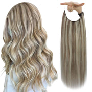 VIP Extensions VIP BandX Halo / Silky Straight 24" with Clip Hair Extension White Smoke 613/12  Ash Blonde Brown Mix Bleach Blonde