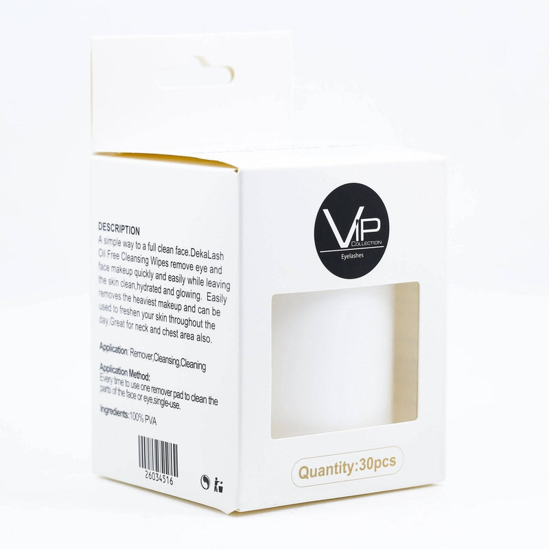 VIP Extensions VIP Clean Cotton Pads for Eyelash, 30 pcs Salon Supplies White Smoke