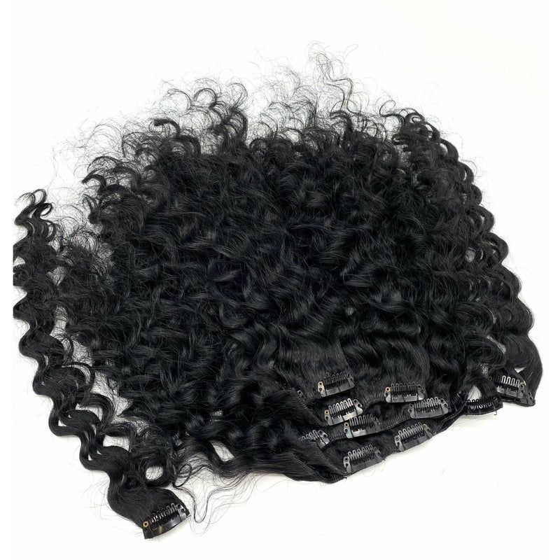 VIP Extensions VIP Clip Extensions / French Wave 18" ClipeX System Hair Extension White Smoke French Wave / 1 - Jet Black