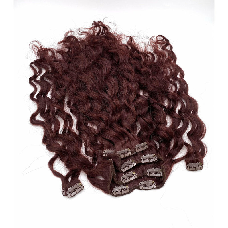 VIP Extensions VIP Clip Extensions / French Wave 18" ClipeX System Hair Extension White Smoke French Wave / 35 - Deep Dark Auburn