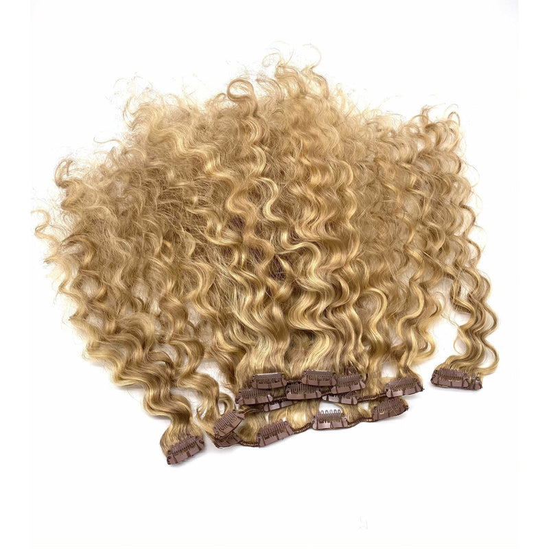 VIP Extensions VIP Clip Extensions / French Wave 18" ClipeX System Hair Extension White Smoke French Wave / 18/22 -Ash Brown / Champagne Blonde