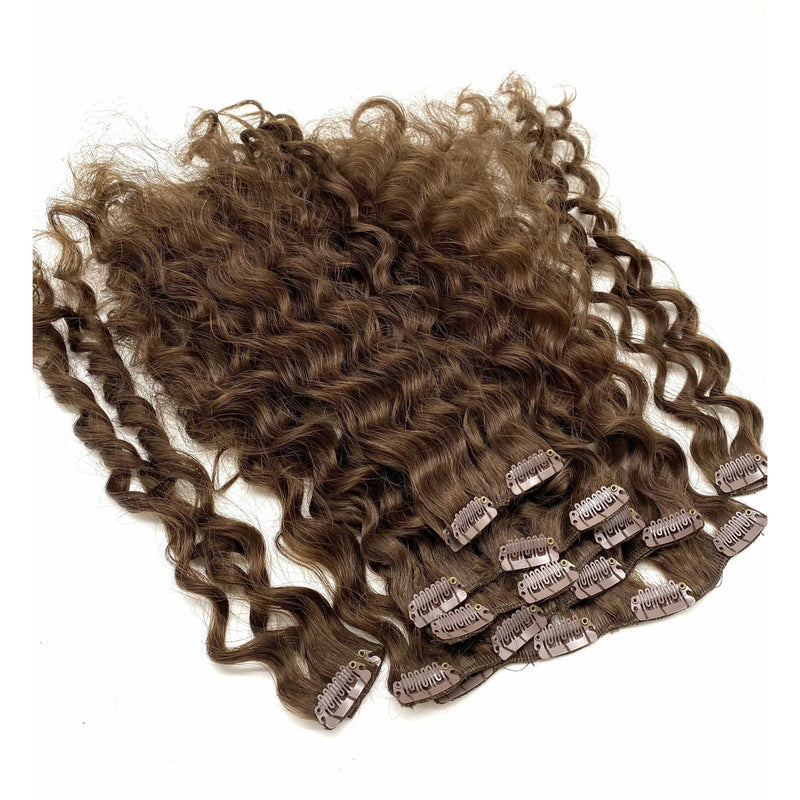 VIP Extensions VIP Clip Extensions / French Wave 18" ClipeX System Hair Extension White Smoke French Wave / 4 - Medium Brown